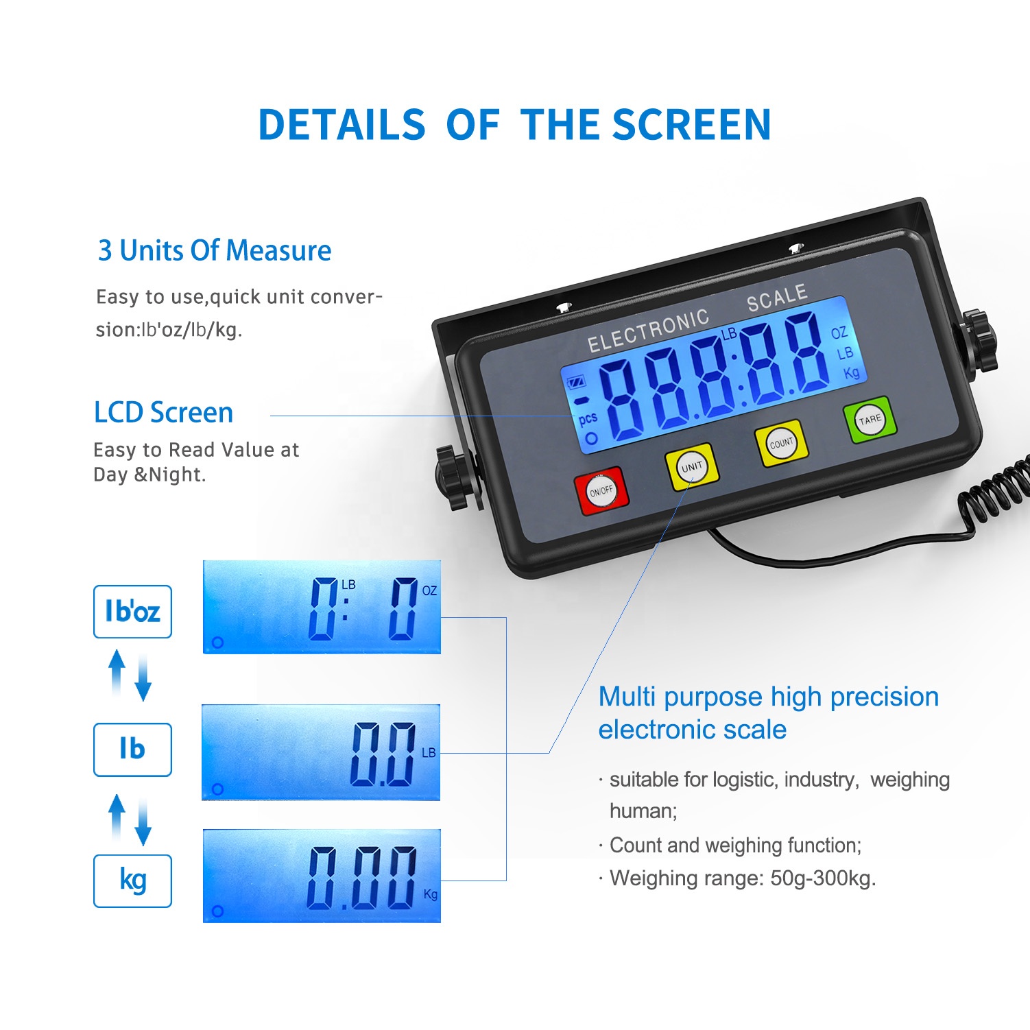 SF-887 Aluminium Indicator Electronic Digital Postal Shipping Parcel Scale With CE/RoHS