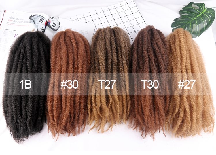 Wholesale 18 Inch 60g Synthetic Fiber Marley Braid Afro Kinky Braid Hair Afro Kinky Twist Hair Marley Hair Braid