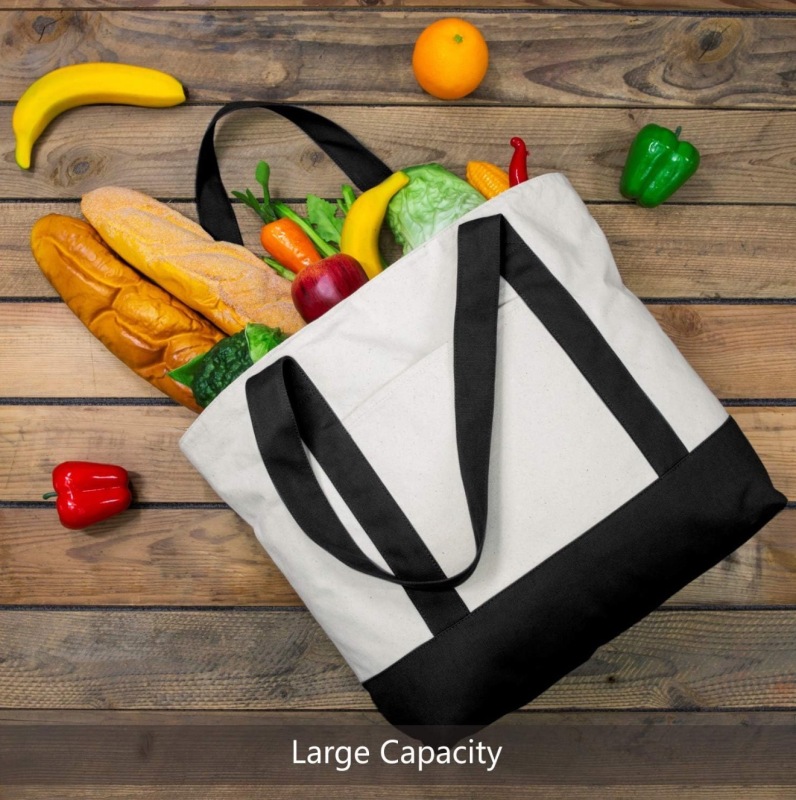 Daily Necessities Canvas Handbag Zipper Closure