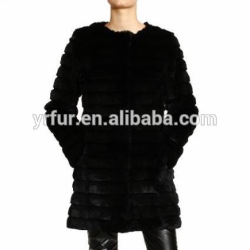 Y.ROGUSA Brand YR028 Ladies Sheared genuine rabbit fur coat/Black color rabbit fur jacket women