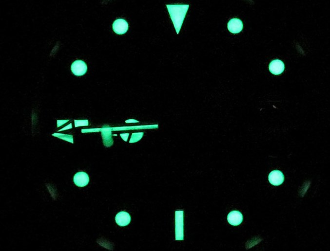 lume on watch hands