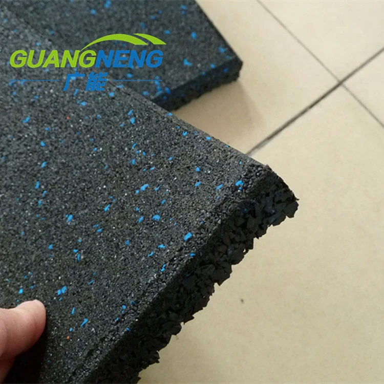 Black Color Gym Rubber Tile with Groove, Size 1000*1000*20mm