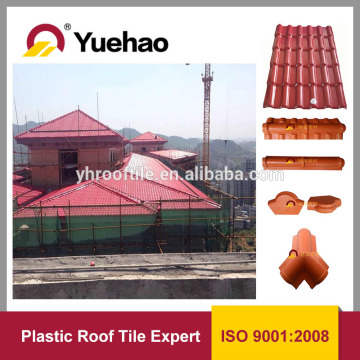 corrosion proof ASA synthetic resin roof tile ,plastic spanish roof tile,spanish pvc roofing tile