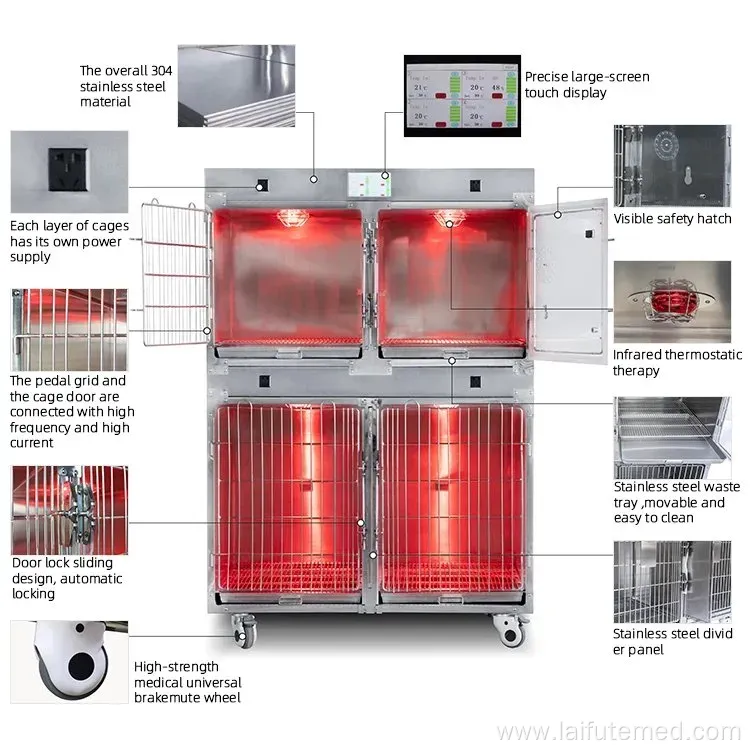Veterinary Inpatient Oxygen Chamber with Infrared Therapy for Luxury Pet Care