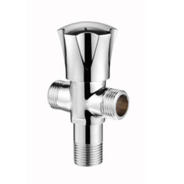 Traditional 3-way double outlet zinc chrome angle valve for shower room toilet washing valve