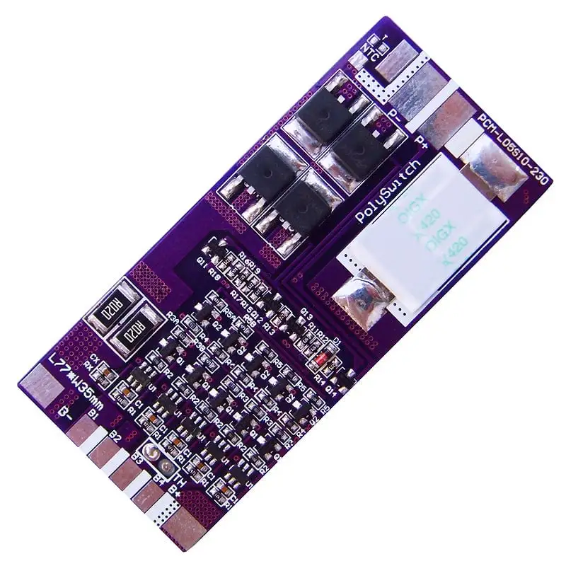 5s 10A PCM BMS for 18V 18.5V Li-ion/Lithium/ Li-Polymer 15V 16V LiFePO4 Battery Pack with External Ntc (PCM-L05S10-230)