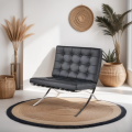 Chaise Barcelone en PU noir