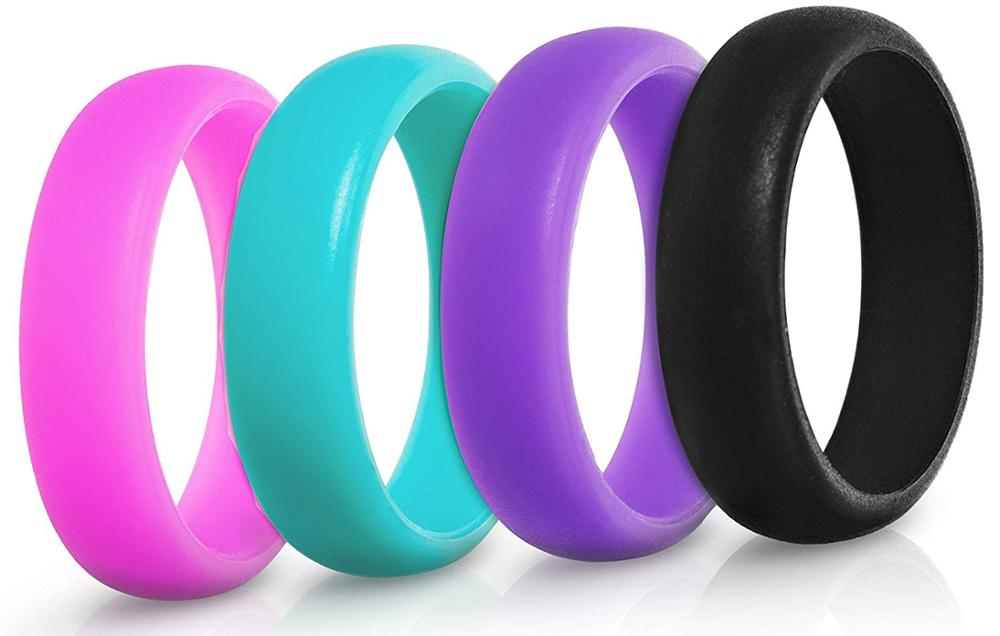 Wedding Ring Sport Band Double Debossed Silicone 5.5*2.8*4-8mm, Customized Size Can Also Be Supplied Third Party Appraisal Cute