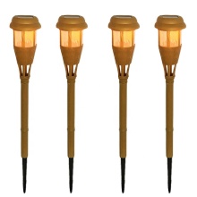 Bamboo Torch Flame Plastic Solar Garden Lamp