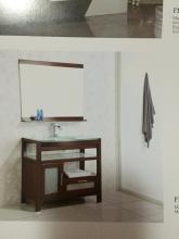 Solid wood with glass basin bathroom cabinet