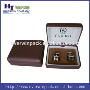 Sale rectangle metal cufflink box leather cufflink packaging box