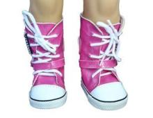 Fuchsia Bright Color Long Shoelaces Doll Boots , 18 inch Do