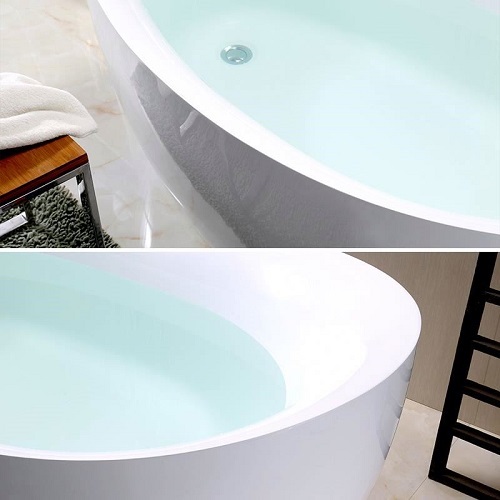 Jacuzzi Air Bath Acrylic Thin Edge White Small Oval Bathtub