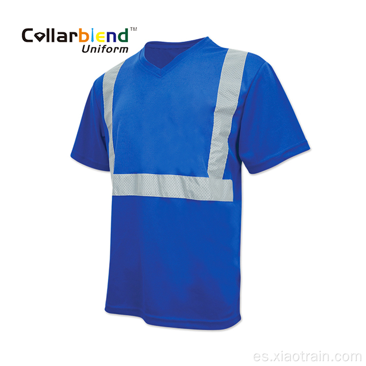 Camiseta polo azul de seguridad de alta visibilidad