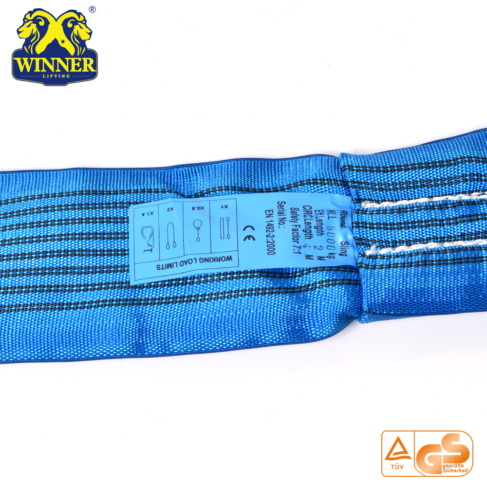 Strength 8T Lifting Lashing Endless Polyester Round Sling