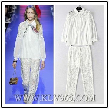 European Designer Women Clothing Fashion Lace Suit