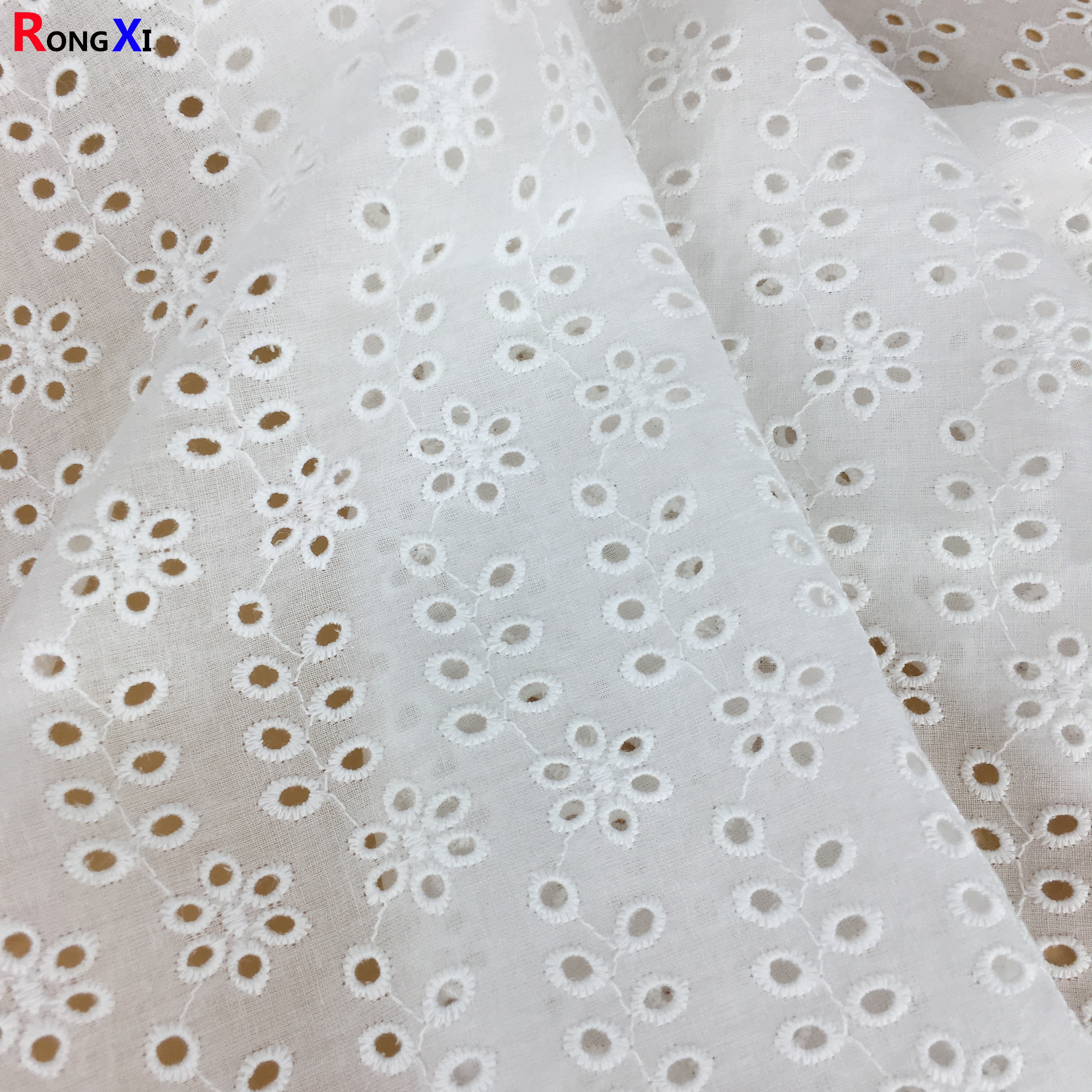 RXF0515 Multifunctional swiss waffle weave Voile Lace Fabric Cotton