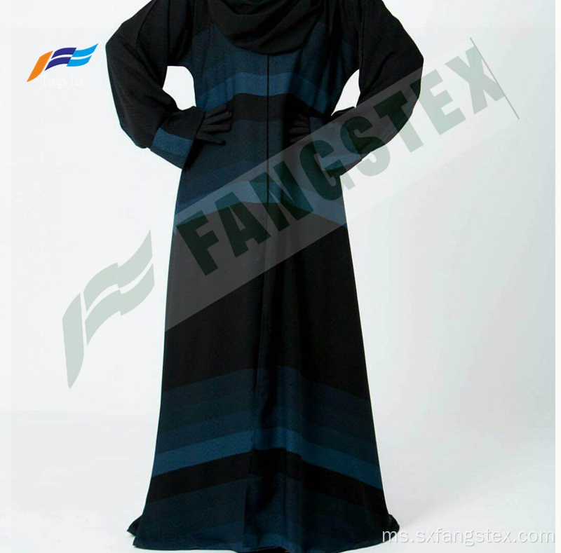Jacquard Pine Skin 100% Polyester Black Abaya Fabric