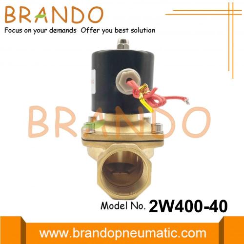 2W400-40 1 1/2 `` النحاس صمام الملف اللولبي للمياه DC24V