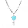 Gemstone Heart Shape Key Chain Necklace Natural Stone Pendant Necklace