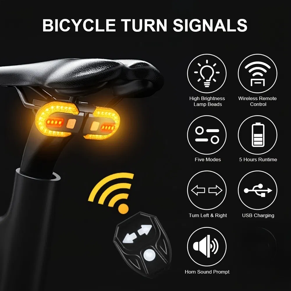 Waterproof Wireless Remote Control Bike Turn Signal Light