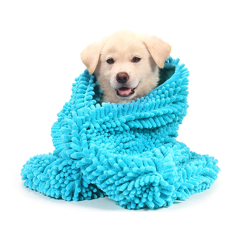 Pet Supply Chenille Fabric Absorbency Pet Bathing Towel Pets Towel