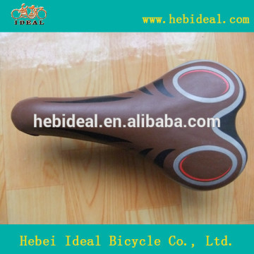 brown cover leather mountain bike saddle