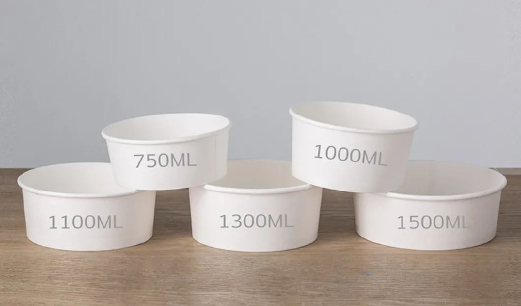 Customized Manufacturer Kraft Paper Salad Bowl with Pet Lids