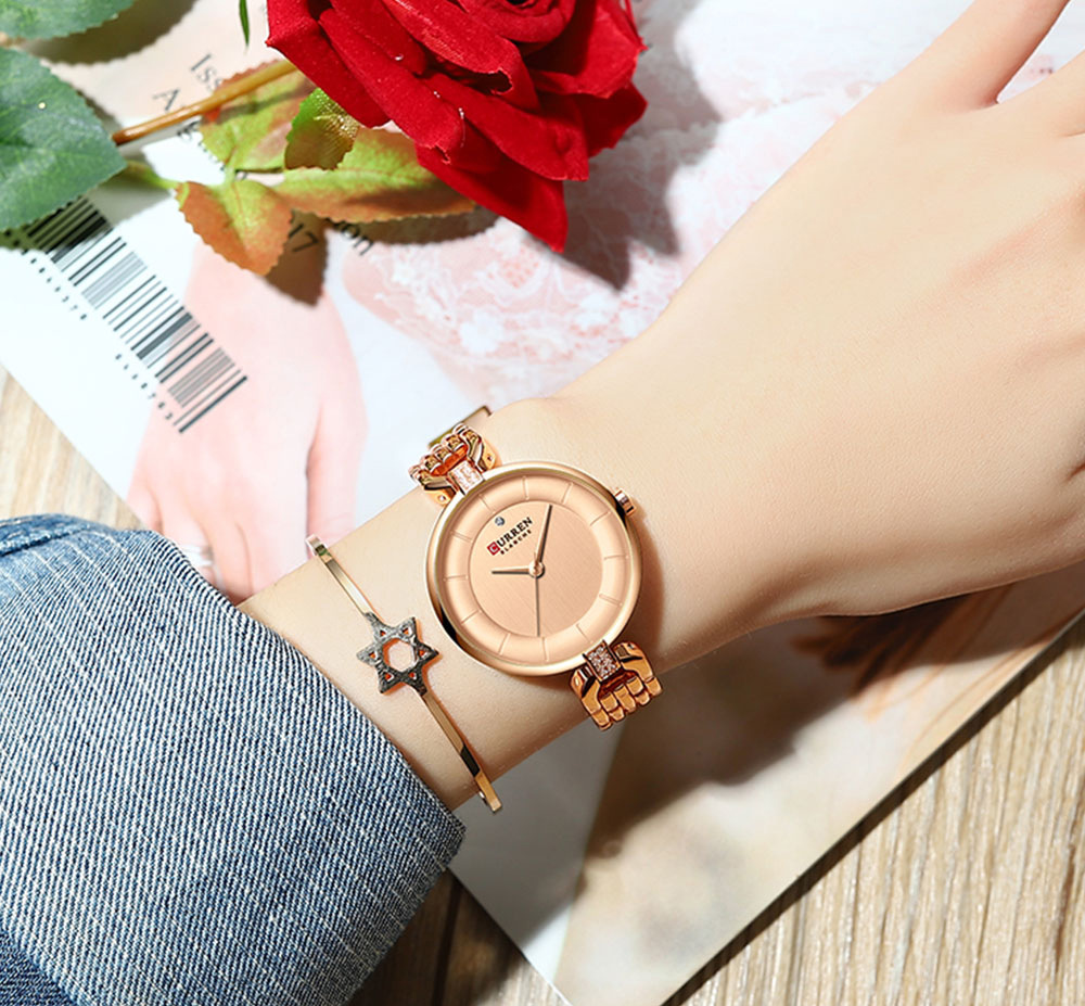 Curren Women's Watch Luxury Brand Fashion Stainless Steel Wristwatches Ladies Black Female Clock 2020
