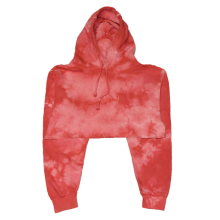 Cotton Aqua Mineral Wash Crop Top Women Hoodie