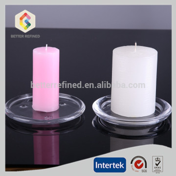 Clear Round Glass Candle Plate