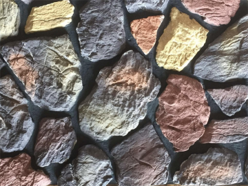 Curved pink volcanic stones for poolside