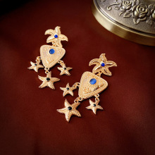 Vintage Unique Flower Design 18K Gold Plated Women's Fashion Earrings