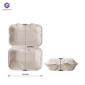 Greaseproof Disposable Microwave Biodegradable Sugarcane Bagasse Pulp Food Container Clamshell Takeaway