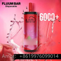 Barra de fluido 6000 desechables e cig vape pluma