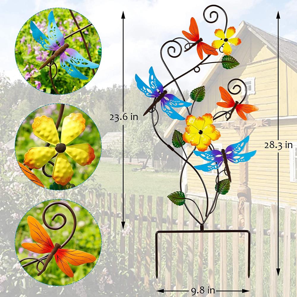 Dragonfly Flower Garden Stake Decoratieve tuininzet