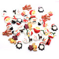 Flatback Winter Snowman Cute Christmas Elk Resine carine 100 pezzi / borsa per decorazioni per feste o ornamenti natalizi Charms