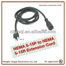 NEMA 5-15P to NEMA 5-15R Extension Cord (UL Listed)