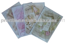 letter pad with part UV coating and glitter