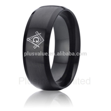 healthy anti-allergy titanium wholesale masonic items black masonic ring