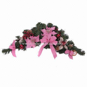 Christmas swag with glittery ornaments, suitable for Christmas hanging decoration