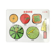 Children Interesting Puzzle Book Fruit Board Book For Kids 4C/0C Die-cutting Book Factory OEM Activity Book