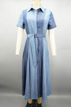 ladies belted shirt denim dress