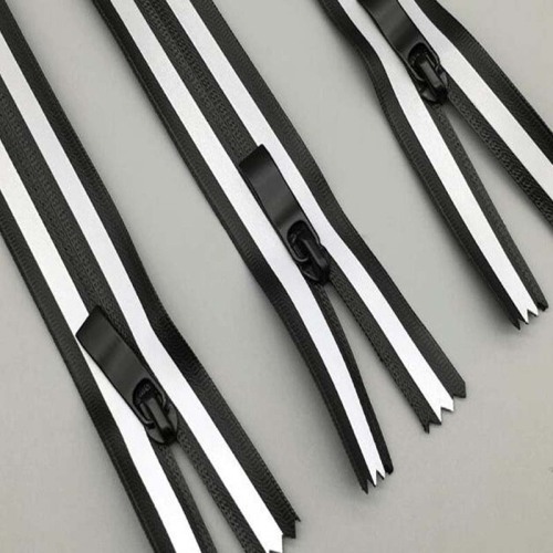 Black and white stripe nylon separating zipper