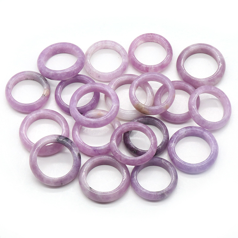 10pcs anneaux de bande de pierres précieuses colorées