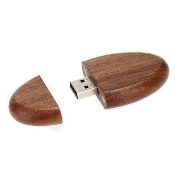 Natural Oval Wooden USB Flash Memory Drive