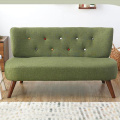 Kaki Kayu jepun Loveseat Linen Armless Sofa