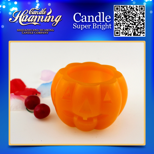 hot selling real wax LED candles battery candles in pumpkin style Halloween candle