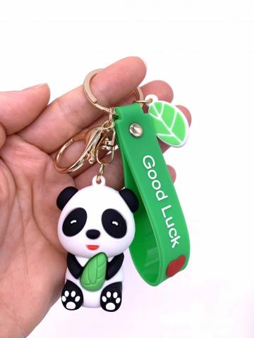 Panda Rubber Keychain Customized