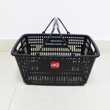 wholsale Supermarket plastic carry black shopping baskets